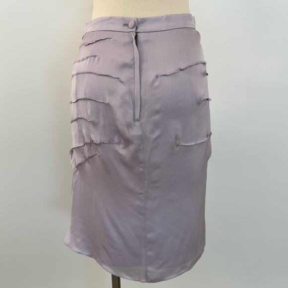 Yves Saint Laurent YSL Flower Silk Skirt Applique Lilac | Size 38 (US 6) NWT - Picture 7 of 15